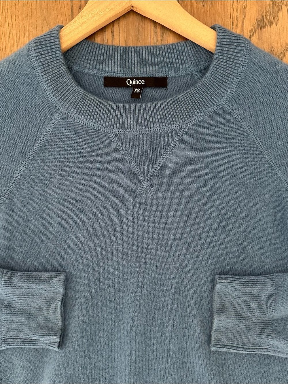 Quince Mongolian Shrunken Cashmere Sweatshirt in Cornflower Blue Extra Small - Picture 3 of 11
